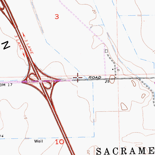 Topographic Map of Calvary Christian Center, CA