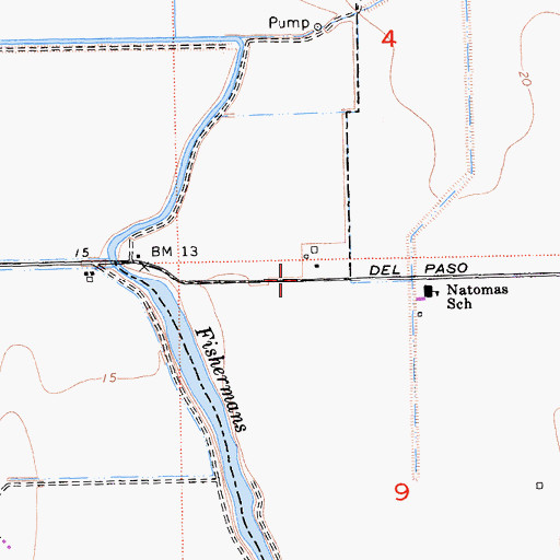 Topographic Map of Calvary Church of Deliverance, CA