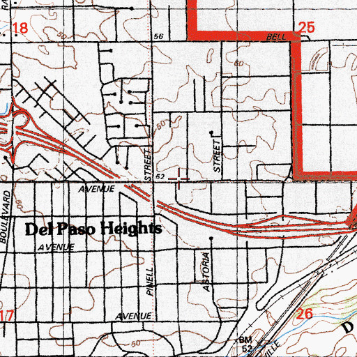 Topographic Map of Christian Outreach Fellowship Church, CA