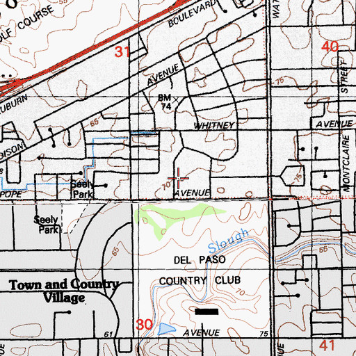 Topographic Map of Northminster Presbyterian Church, CA