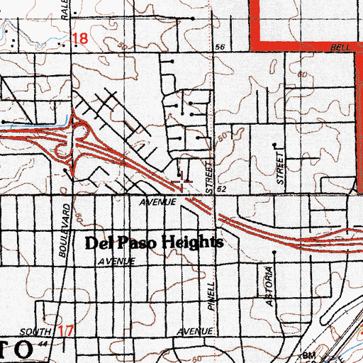 Topographic Map of Our Lady of Lourdes Roman Catholic Church, CA