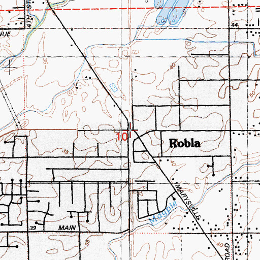 Topographic Map of Robla Elementary School, CA