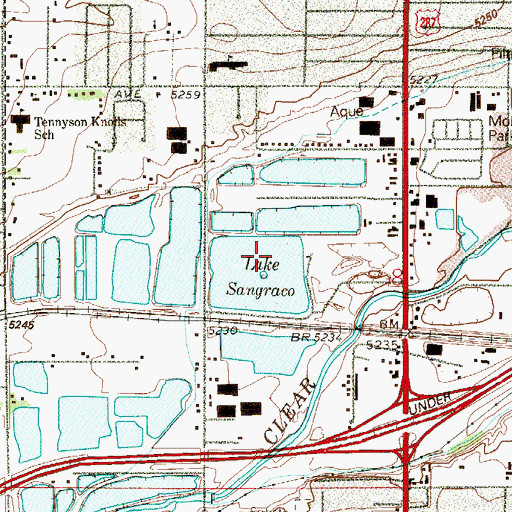 Topographic Map of Lake Sangraco, CO