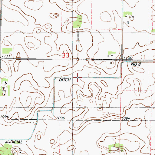 Topographic Map of Judicial Ditch Number Six, MN