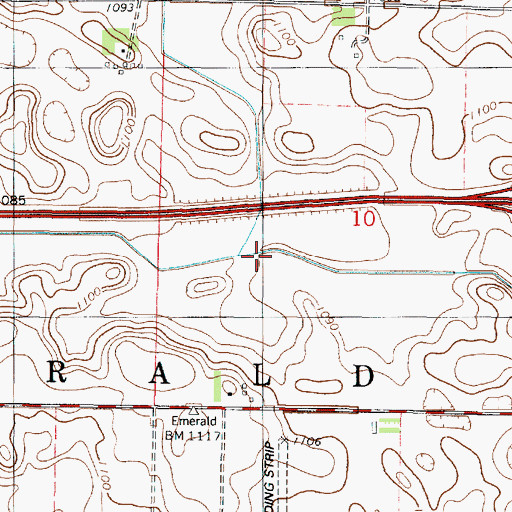 Topographic Map of County Ditch Number Five, MN