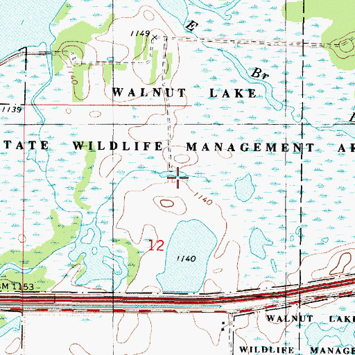 Topographic Map of Walnut Lake State Wildlife Management Area, MN