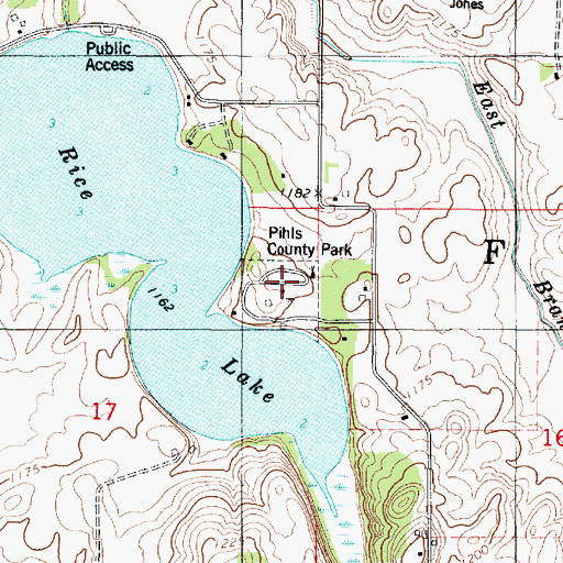 Topographic Map of Pihls County Park, MN