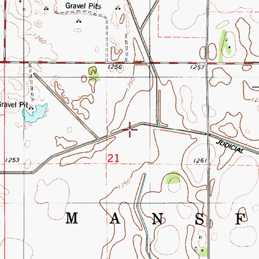 Topographic Map of Judicial Ditch Number Twentyfive, MN