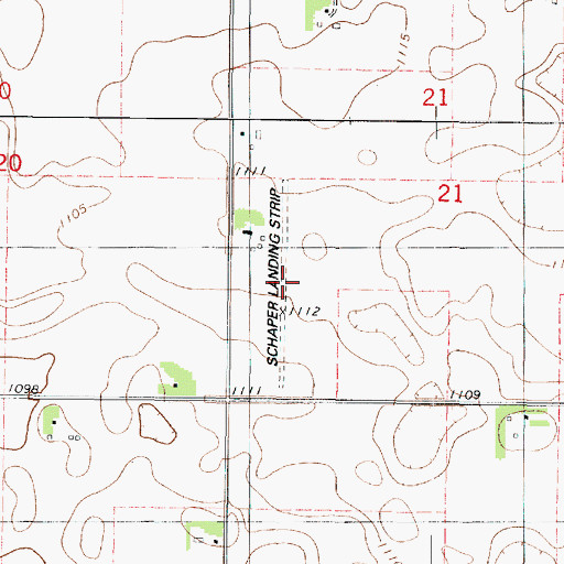 Topographic Map of Schaper Landing Strip (historical), MN
