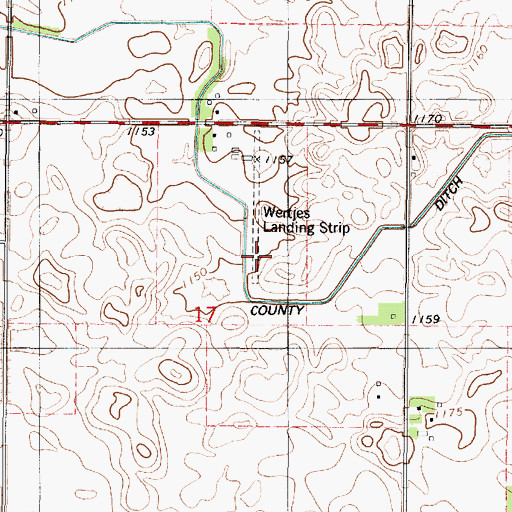 Topographic Map of Wertjes Landing Strip (historical), MN