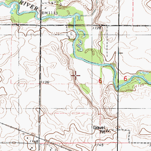 Topographic Map of County Ditch Number Fortyfour, MN