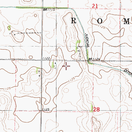 Topographic Map of Judicial Ditch Number Thirteen, MN