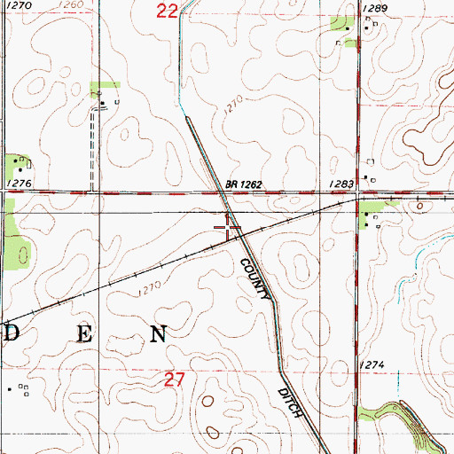 Topographic Map of County Ditch Number Twentythree, MN