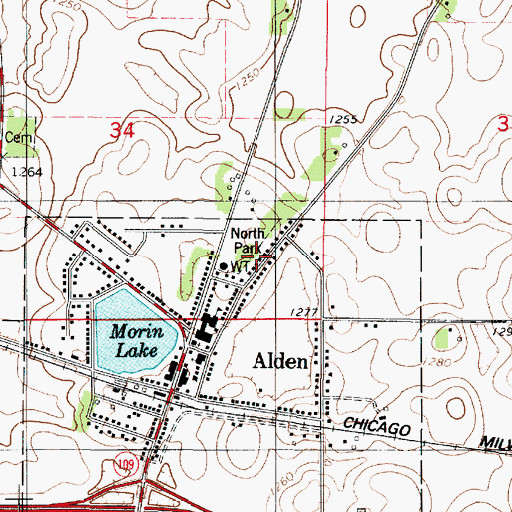 Topographic Map of North Park, MN