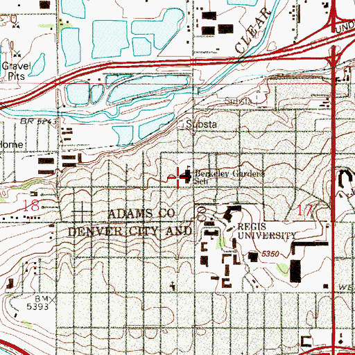 Topographic Map of Berkeley Gardens Elementary School (historical), CO