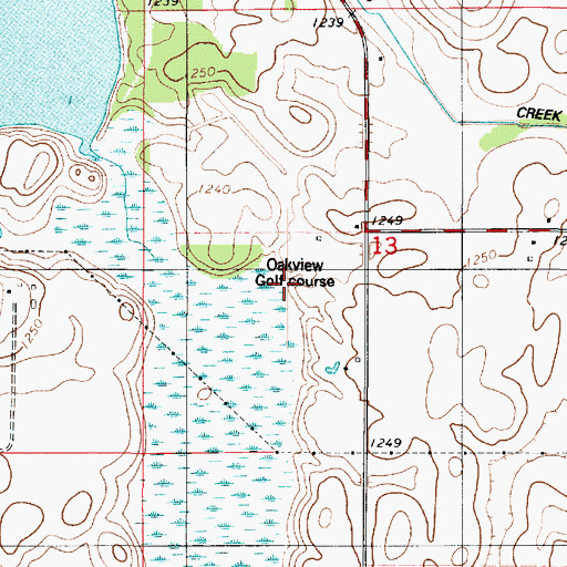 Topographic Map of Oakview Golf Course, MN