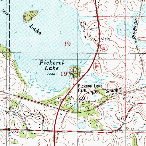 Topographic Map of Pickerel Lake Park, MN