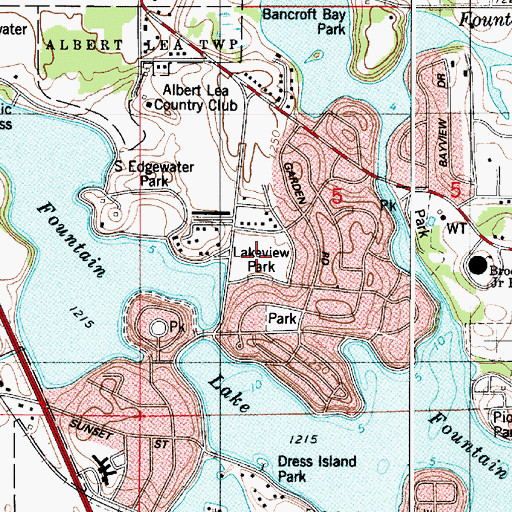 Topographic Map of Lakeview Park, MN