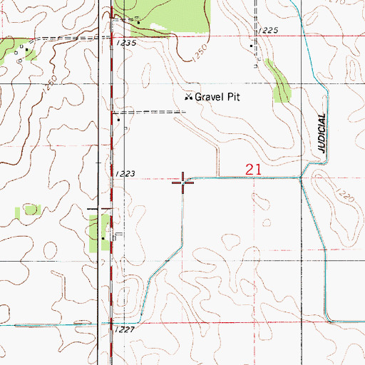 Topographic Map of Judicial Ditch Number Eighteen, MN