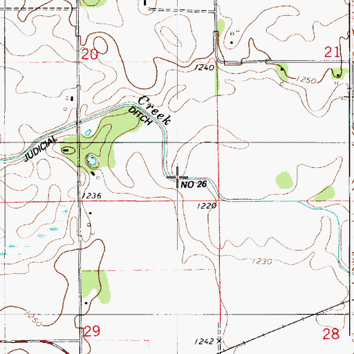 Topographic Map of Judicial Ditch Number Twentysix, MN
