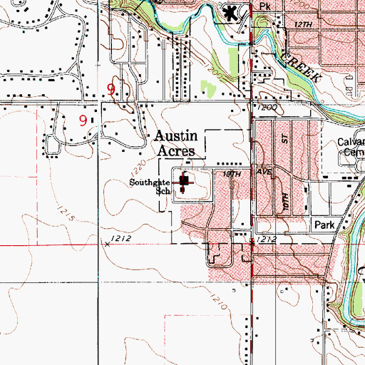 Topographic Map of Southgate School, MN