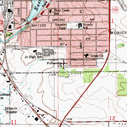 Topographic Map of Fellowship Church, MN