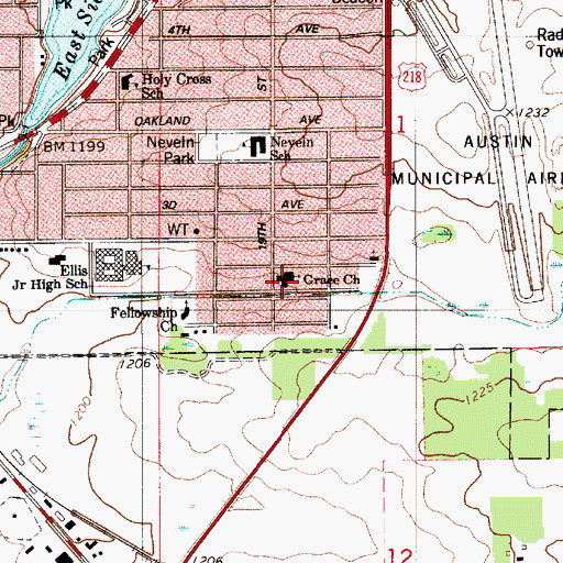 Topographic Map of Grace Church, MN