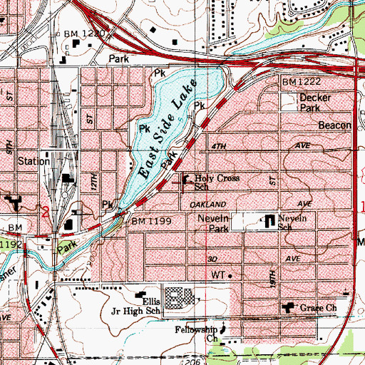 Topographic Map of Holy Cross School, MN
