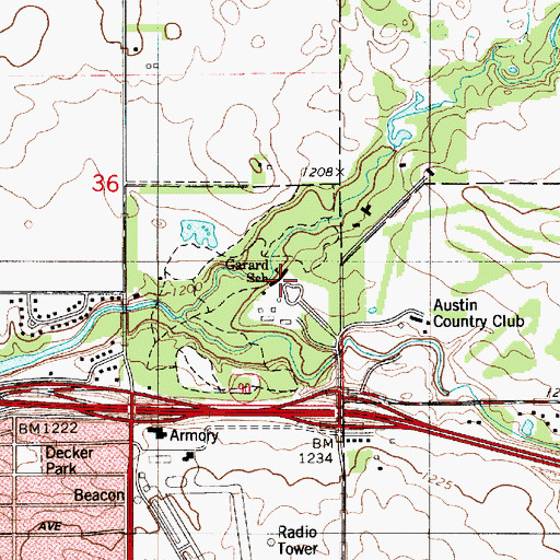 Topographic Map of Garard School, MN
