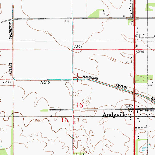 Topographic Map of Judicial Ditch Number Five, MN