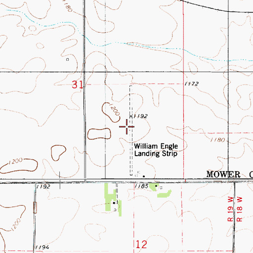 Topographic Map of William Engle Landing Strip (historical), MN