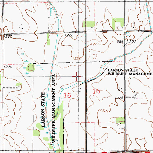 Topographic Map of Larson State Wildlife Management Area, MN
