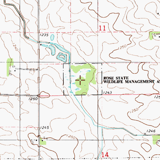 Topographic Map of Rose State Wildlife Management Area, MN