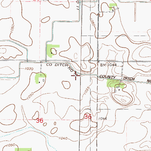 Topographic Map of County Ditch Number Thirteen A, MN
