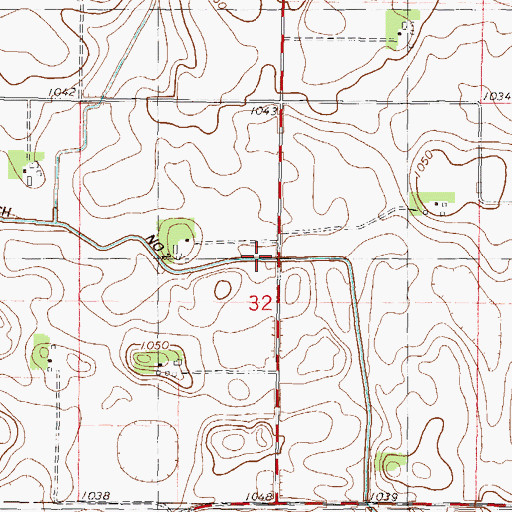 Topographic Map of County Ditch Number Two, MN
