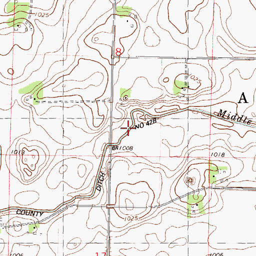 Topographic Map of County Ditch Number Fortytwo B, MN