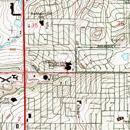 Topographic Map of North Arvada Middle School, CO