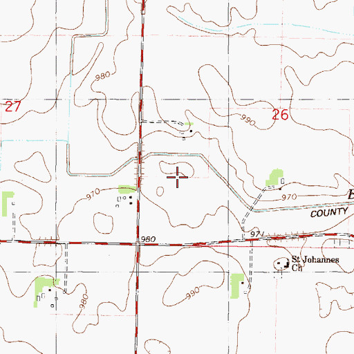 Topographic Map of County Ditch Number Fiftynine, MN
