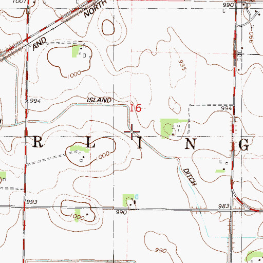 Topographic Map of High Island Ditch Number Five, MN