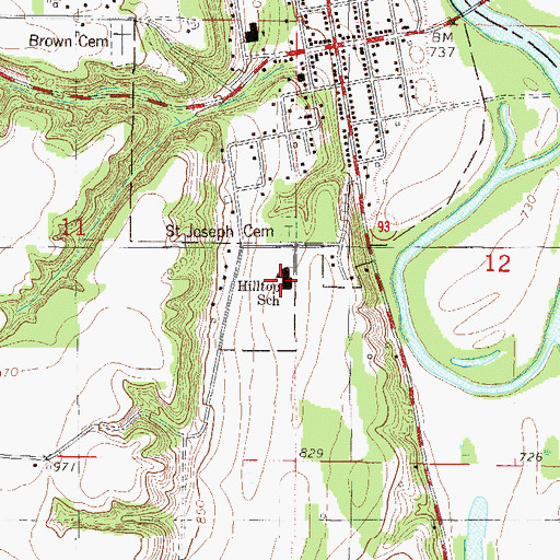 Topographic Map of Hilltop School, MN