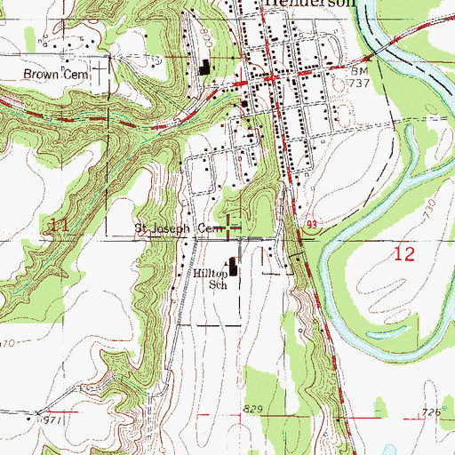 Topographic Map of Saint Joseph Cemetery, MN