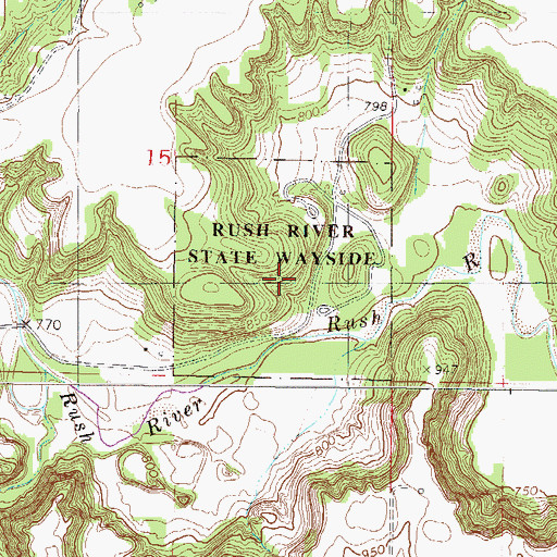 Topographic Map of Rush River State Wayside, MN
