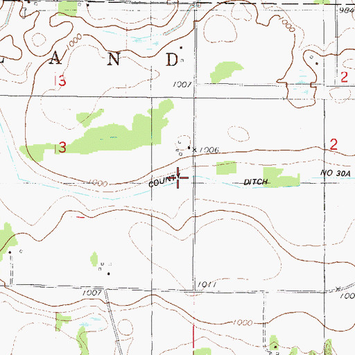 Topographic Map of County Ditch Number Thirty A, MN