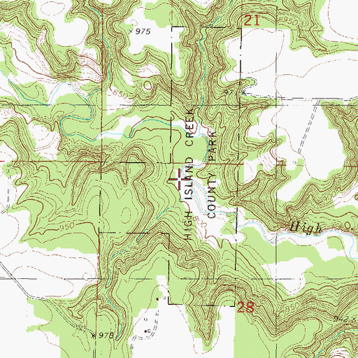 Topographic Map of High Island Creek County Park, MN