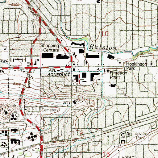 Topographic Map of Arvada Plaza, CO