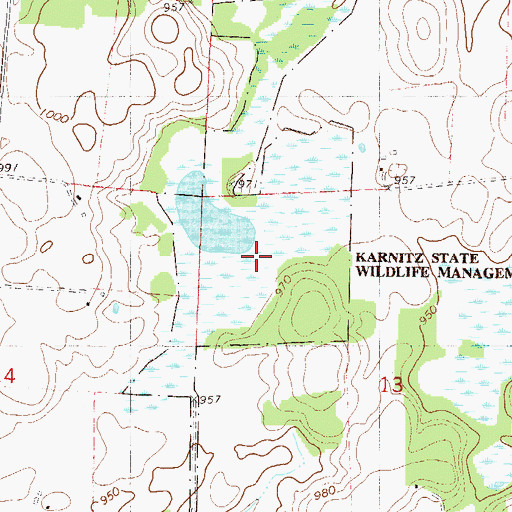 Topographic Map of Karnitz State Wildlife Management Area, MN