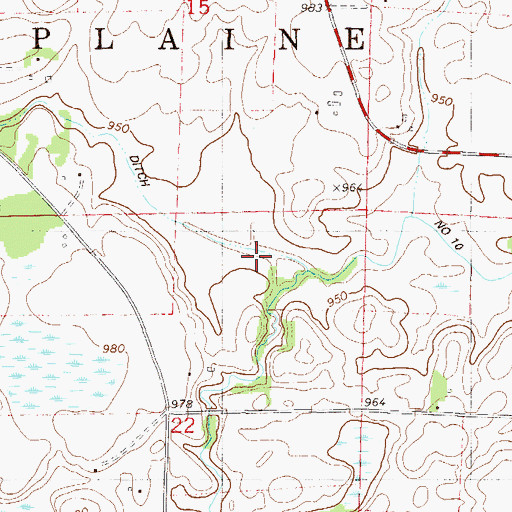 Topographic Map of County Ditch Number Ten, MN