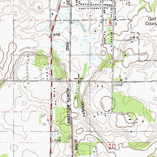 Topographic Map of County Ditch Number Sixtytwo, MN
