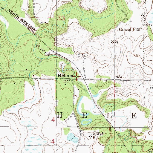 Topographic Map of Helena, MN