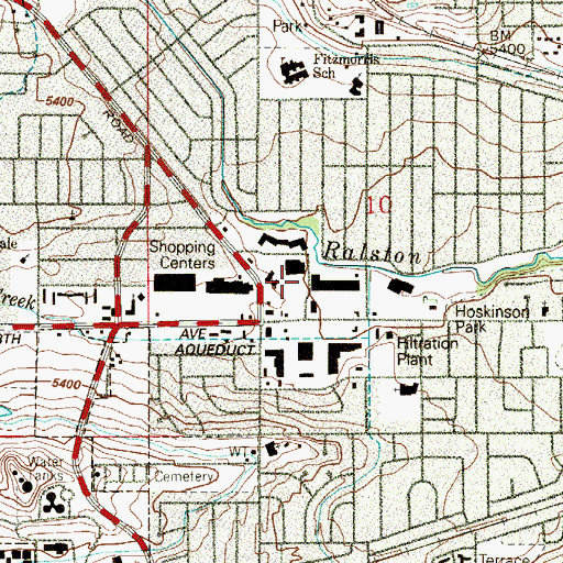 Topographic Map of Arvada Square Shopping Center, CO